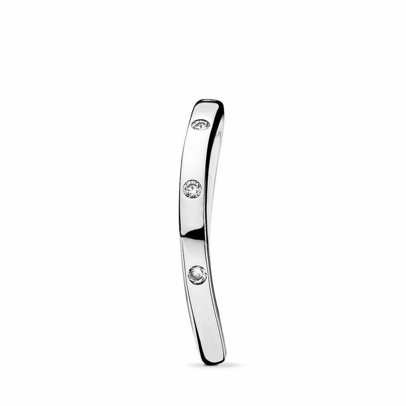 Pandora Swirling Droplets Stackable Rings Silver Egypt DO8716254